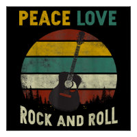 Peace Love & Rock & Roll Guitare Player Guitariste