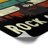 Poster Peace Love & Rock & Roll Guitare Player Guitariste (Coin)