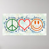 Poster Peace Love Smile (Devant)