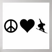 Poster Peace Love Snowboard (Devant)