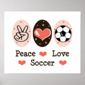 Poster Peace Love Soccer (Devant)