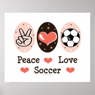 Poster Peace Love Soccer