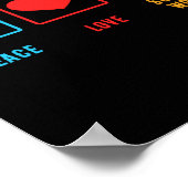 Poster Peace Love Social Work Funny Heart (Coin)
