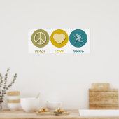 Poster Peace Love Tennis (Cuisine)