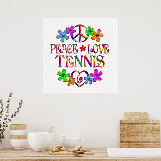 Poster Peace Love Tennis (Cuisine)