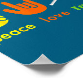 Poster Peace Love Tennis Funny Tennis Lovers Hand Sign De (Coin)