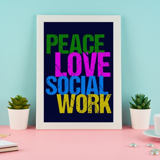 Poster Peace Love Travail social