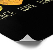 Poster Peace Love Turkey Fun Thanksgiving Day Hippie Hipp (Coin)