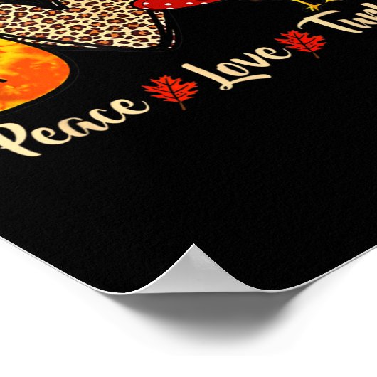 Poster Peace Love Turkey Little Pilgrim Thanksgiving (Coin)