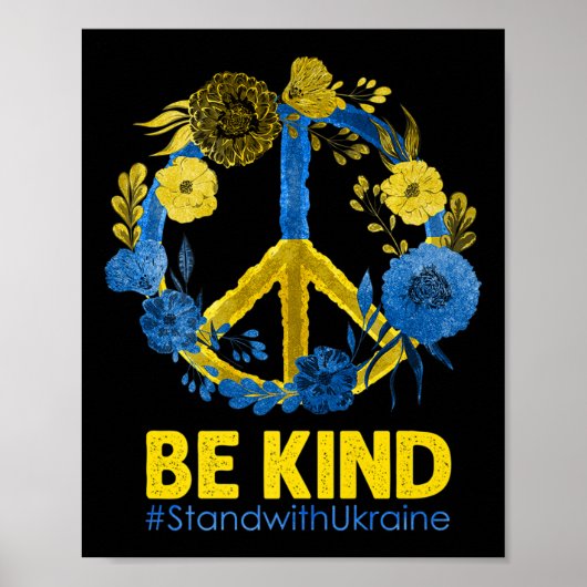 Poster Peace Love Ukraine Be Kind Ukraine stand With Ukra (Devant)