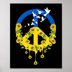 Poster Peace Love Ukraine Dove Ukraine tournesol Ukraine