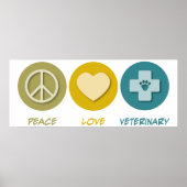 Poster Peace Love Veterinary (Devant)