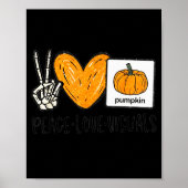 Poster Peace Love Visuals Sped Teacher Pumpkin Skeleton H (Devant)