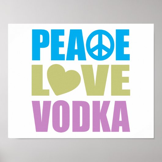 Poster Peace Love Vodka (Devant)