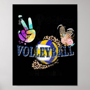 Poster Peace Love Volleyball Tante Life Maman Grand-mère