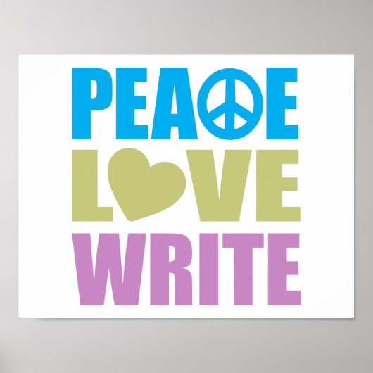 Poster Peace Love Write (Devant)