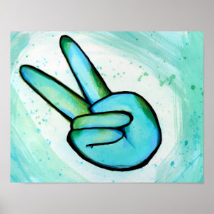 Poster Peace on Earth Day Peace Sign Art pacifique