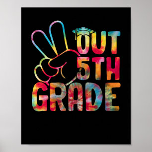 Poster Peace Out 5e année d'études Dernier jour de l'écol