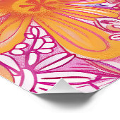 Poster Peace Out Hippie Floral Peace Sign Retro Pattern (Coin)