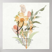 Poster Peace-Philippians 4:6 Orange floral (Devant)