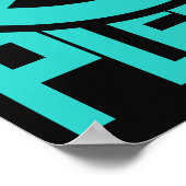 Poster Peace Please lettrage turquoise (Coin)