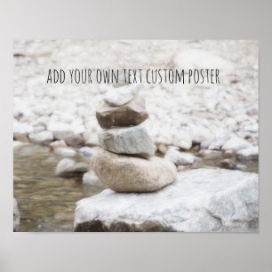 Poster peace rock cairn photo ajouter votre texte personn