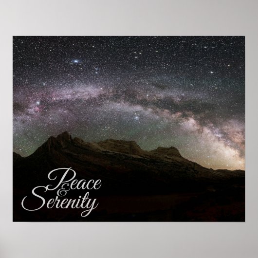 Poster Peace & Serenity Mountain Night Sky (Devant)