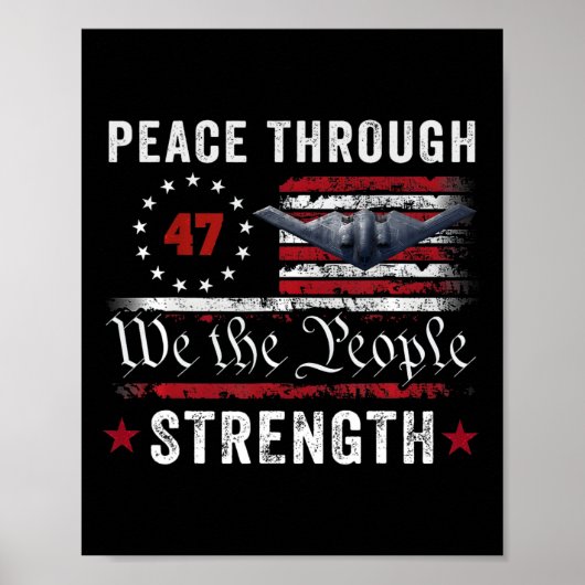 Poster Peace Through Strength Trump Operation Midnight Ha (Devant)