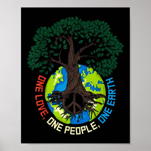 Poster Peace Tree Love - Protection De l'environnement Ea (Devant)