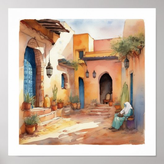 Poster peaceful morocco art print (Devant)