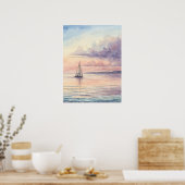 Poster Peaceful Sailboat Sunset (Cuisine)