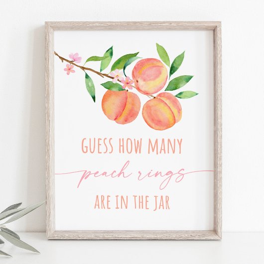 Poster Peach Blossom Anniversaire Devinez Combien De Jeu