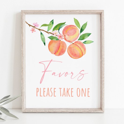 Poster Peach Blossom One Sweet Peach Anniversaire Symbole