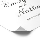 Poster Peach Blush Aquarelle Florale Bienvenue Mariage Si (Coin)