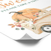 Poster Peach Citrouille Rustic Truck Love is Sweet Sign (Coin)