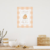 Poster Peach En vichy Un Petit Baby shower Citrouille Bie (Cuisine)