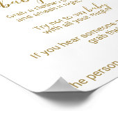 Poster Peach et Pink Peony Flowers ne disent pas Baby Sig (Coin)