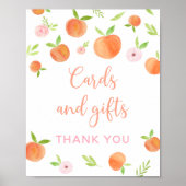 Poster Peach Floral Cartes et cadeaux Symbole d'anniversa (Devant)