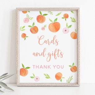 Poster Peach Floral Cartes et cadeaux Symbole d'anniversa