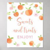 Poster Peach Floral Sweet Traitements Symbole d'anniversa (Devant)