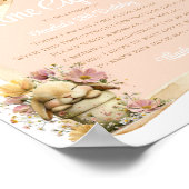 Poster Peach Gingham Bunny 1st Birthday Sign (Coin)