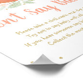 Poster Peach Gold Floral Ne pas dire Baby Game (Coin)