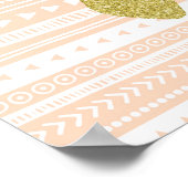 Poster Peach Gold Nursery Décor Deer Motif tribal (Coin)