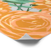 Poster Peach Grey Mariage Spring Floral (Coin)