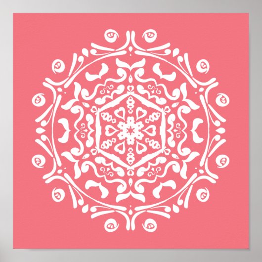 Poster Peach Mandala (Devant)