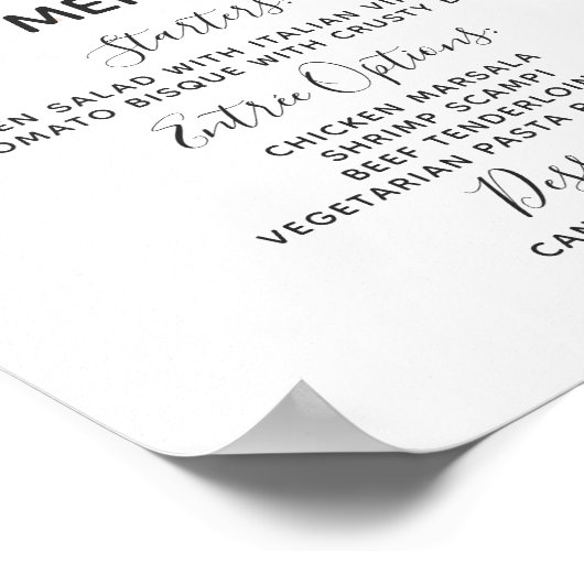 Poster Peach & Mint Succulents Mariage Menu Panneau Table (Coin)