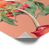 Poster Peach Pink Peonies Fleurs Mariage Seating Chart (Coin)