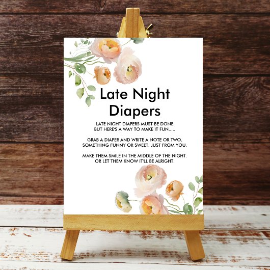 Poster Peach tulip fleurit Late Night Diaper Signal