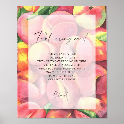 Poster Peaches - jeu de mariage du printemps (Devant)