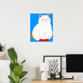 Poster Peaches, le Chat Sourire (Bureau à domicile)
